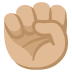 ✊🏼 raised fist: medium-light skin tone display on Google